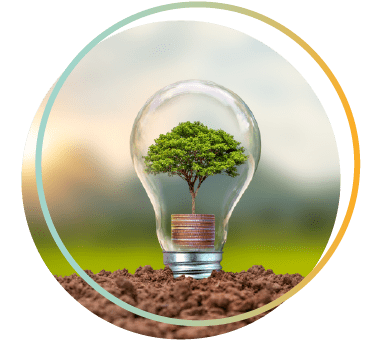 Lightbulb with tree inside representing sustainability